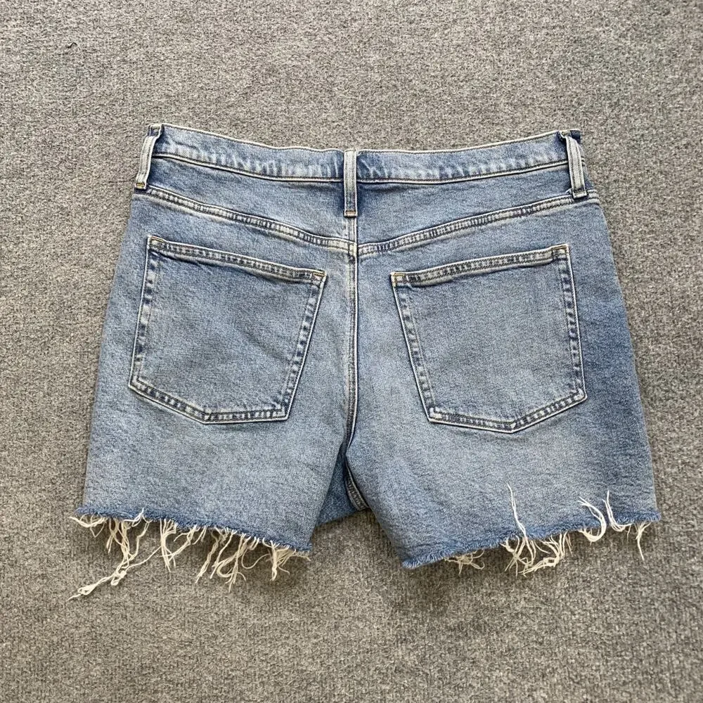 J Crew Shorts Women 30 Denim Elliot Wash High Rise Distressed Micro Cutoff